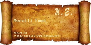 Morelli Emmi névjegykártya